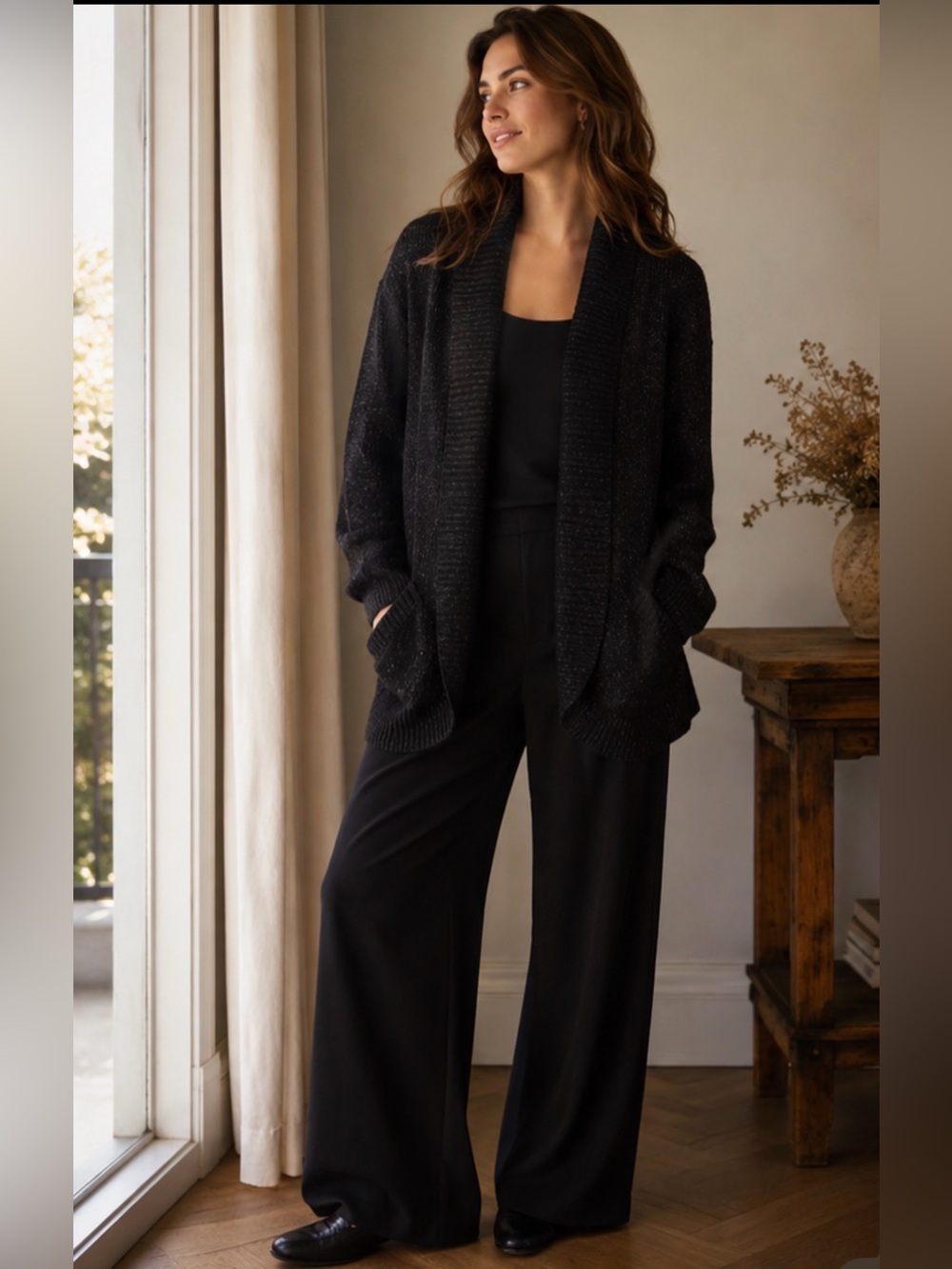 Apt. 9 Black Wide-Leg Knit Pants